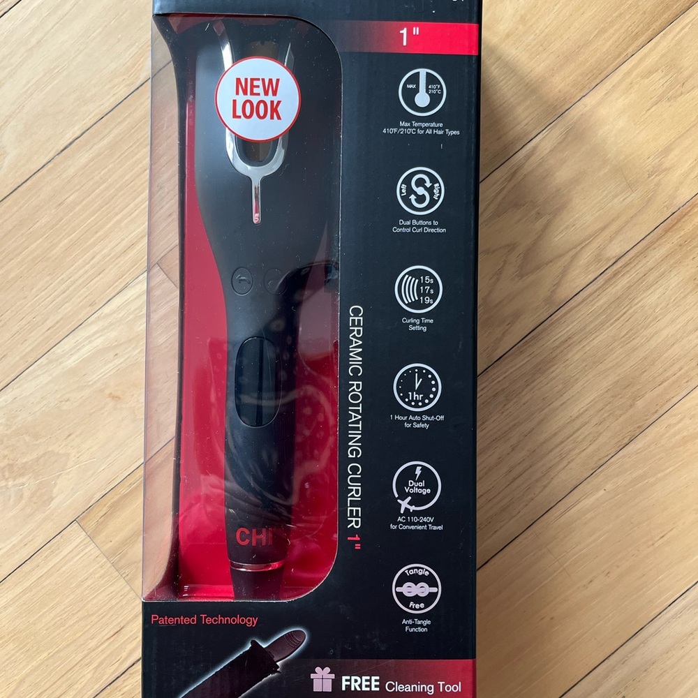 Ceramic Rotating Curler 1" - Black